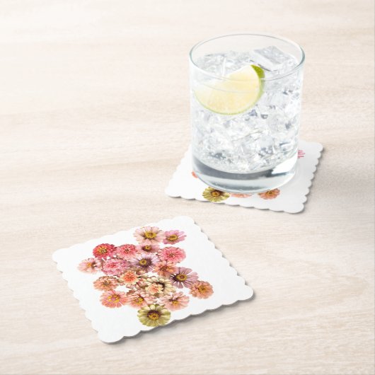 Zinnia Collage Paper Onderzetter (Insitu)