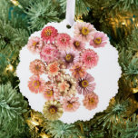 Zinnia Collage Paper Ornament Kaart<br><div class="desc">Eenhoorn Mix Zinnias in een collage. De tekst is een sjabloon en kan worden verwijderd of gepersonaliseerd.</div>