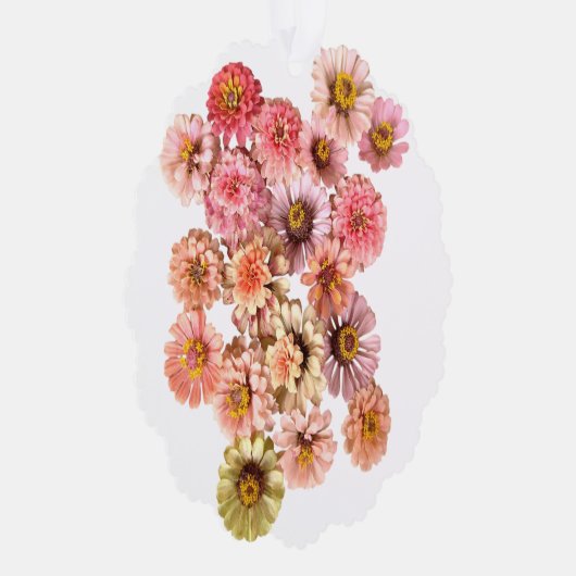 Zinnia Collage Paper Ornament Kaart (Rechts)