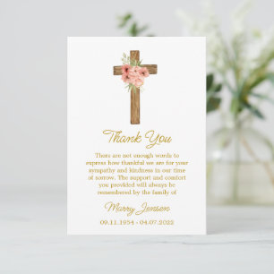 Zinnia Cross Betuiging van Medeleven Bedankkaart