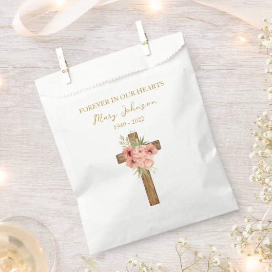 Zinnia Cross Funerale Zak Bedankzakje (Geknipt)
