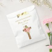 Zinnia Cross Funerale Zak Bedankzakje (Gezegeld)