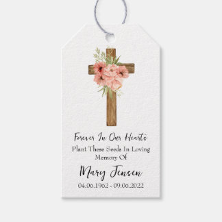 Zinnia Cross Memorial Funeral Seed Packet Cadeaulabel