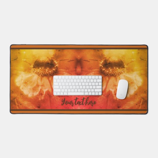 Zinnia Daisy-bloem in Sepia  gepersonaliseerd Bureaumat (Keyboard & Muis)