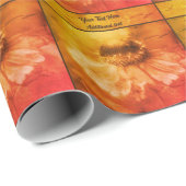 Zinnia Daisy Flower gepersonaliseerd Cadeaupapier (Rol Hoek)