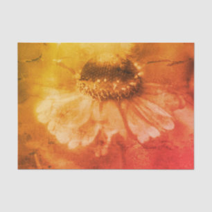 Zinnia Daisy Flower in Sepia Decoupage Tissuepapier