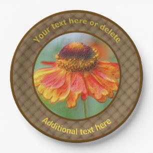 Zinnia Daisy Flower Natuur Art Personalized Party Papieren Bordje