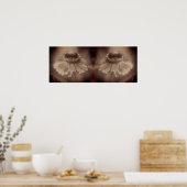 Zinnia Daisy Flower Sepia  Abstract Poster (Keuken)