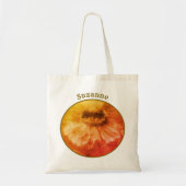 Zinnia Daisy Flower Sepia Personalized Tote Bag (Voorkant)