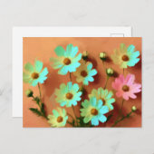 Zinnia Elegans Bloemen Briefkaart (Voorkant / Achterkant)