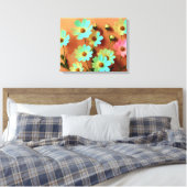 Zinnia Elegans Bloemen Canvas Afdruk (Insitu (Slaapkamer))