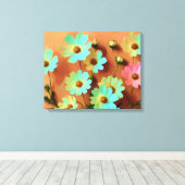 Zinnia Elegans Bloemen Canvas Afdruk (Insitu (Houten vloer))