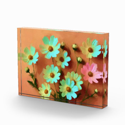 Zinnia Elegans Bloemen Fotoblokken (Rechts)