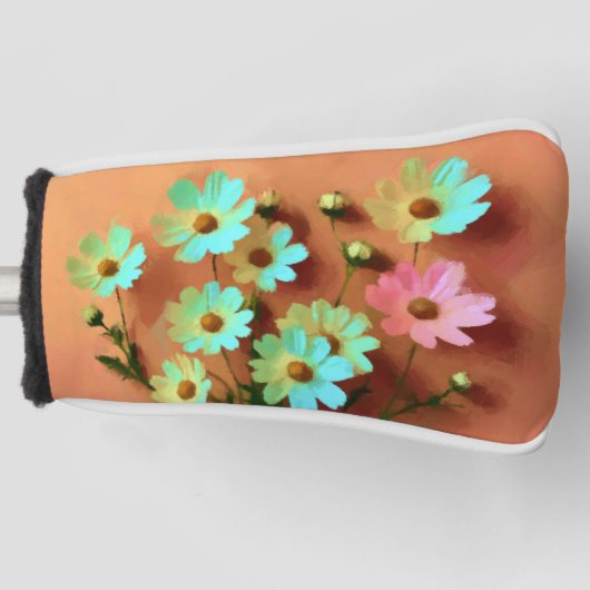 Zinnia Elegans Bloemen Golfheadcover (Voorkant)