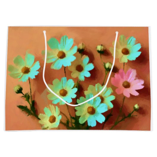 Zinnia Elegans Bloemen Groot Cadeauzakje (Voorkant)