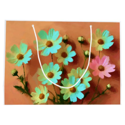 Zinnia Elegans Bloemen Groot Cadeauzakje (Achterkant)