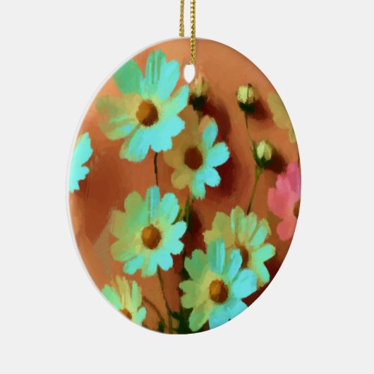 Zinnia Elegans Bloemen Keramisch Ornament (Rechts)