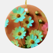 Zinnia Elegans Bloemen Keramisch Ornament (Achterkant)