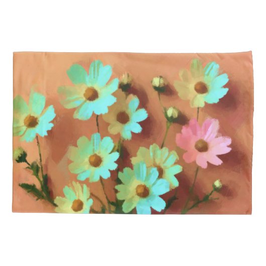 Zinnia Elegans Bloemen Kussensloop (Achterkant)