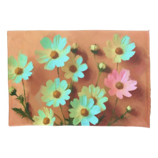 Zinnia Elegans Bloemen Kussensloop (Voorkant)