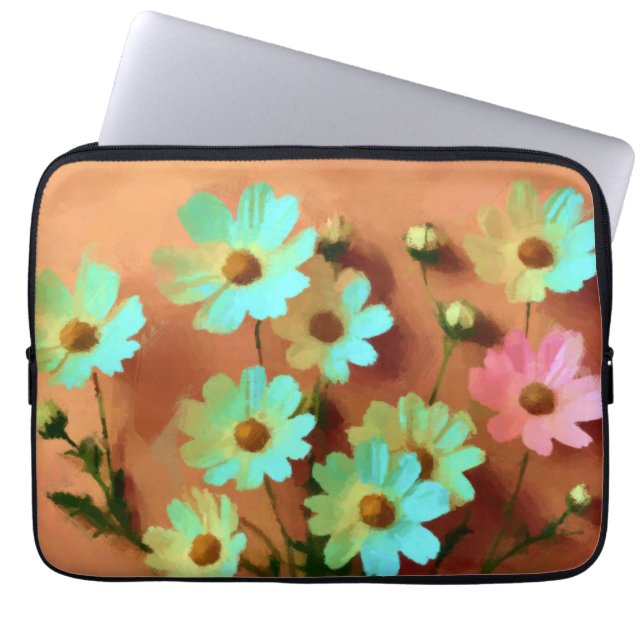 Zinnia Elegans Bloemen Laptop Sleeve (Voorkant)