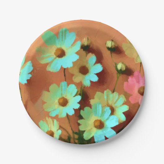 Zinnia Elegans Bloemen Papieren Bordje (Voorkant)
