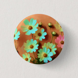 Zinnia Elegans Bloemen Ronde Button 3,2 Cm