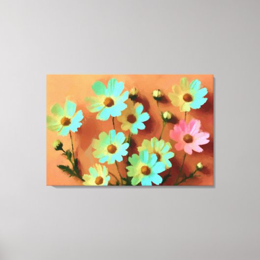 Zinnia Elegans bloementuin Canvas Afdruk (Voorkant)