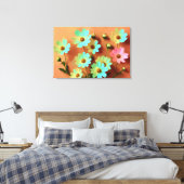 Zinnia Elegans bloementuin Canvas Afdruk (Insitu (Slaapkamer))