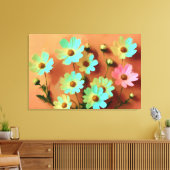 Zinnia Elegans bloementuin Canvas Afdruk (Insitu (Woonkamer))