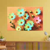 Zinnia Elegans Expressive Style Canvas Afdruk (Insitu (Woonkamer))