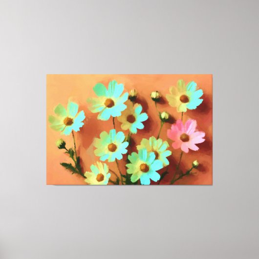 Zinnia Elegans Expressive Style Canvas Afdruk (Voorkant)