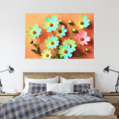 Zinnia Elegans Expressive Style Canvas Afdruk (Insitu (Slaapkamer))