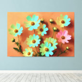 Zinnia Elegans Expressive Style Canvas Afdruk (Insitu (Houten vloer))