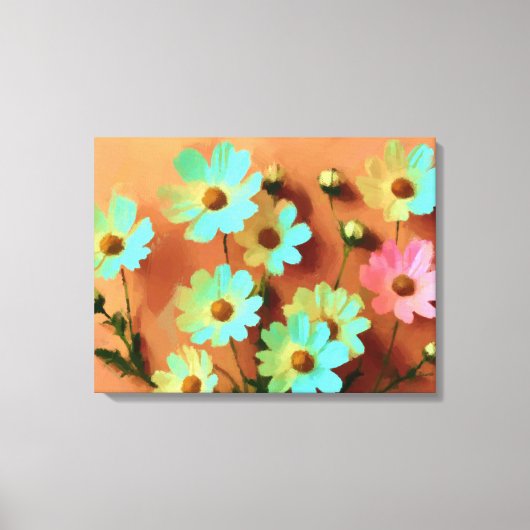 Zinnia Elegans Vibrant Botanisch Canvas Afdruk (Voorkant)