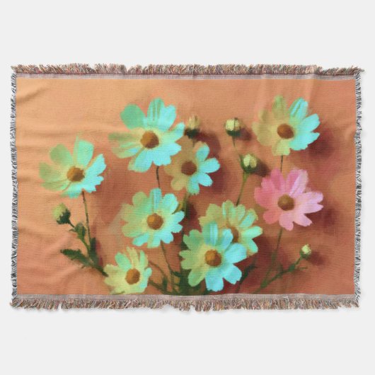 Zinnia Elegans Vibrant Botanisch Deken (Voorkant)