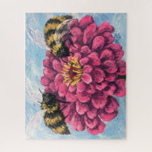 Zinnia en Bijen Puzzel
