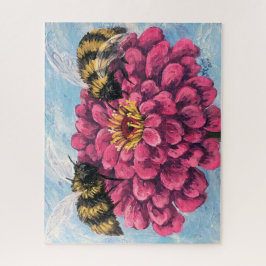 Zinnia en Bijen Puzzel