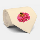 Zinnia en bijen stropdas (Opgerold)