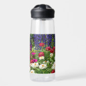 Zinnia en Blue Salvia Garden Floral Waterfles (Voorkant)