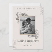 Zinnia en Orchid  Flowers Weddenschap Kaart (Voorkant)