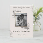 Zinnia en Orchid  Flowers Weddenschap Kaart (Staand voorkant)