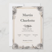 Zinnia en Orchid  Flowers Weddenschap Kaart (Achterkant)