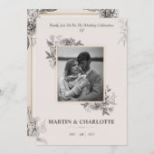 Zinnia en Orchid  Flowers Weddenschap Kaart (Voorkant / Achterkant)