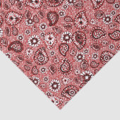 Zinnia en Paisley in het rood Tissuepapier (Detail)