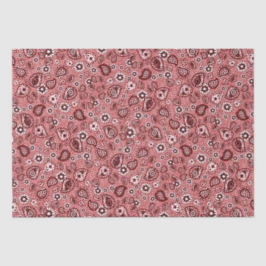 Zinnia en Paisley in het rood Tissuepapier (Voorkant)