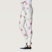 Zinnia en tropische bloem op witte achtergrond leggings (Links)