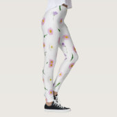 Zinnia en tropische bloem op witte achtergrond leggings (Rechts)