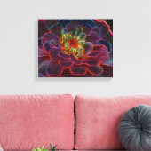 Zinnia Fantasy Abstract Flower Art Canvas Afdruk (Insitu (Woonkamer))