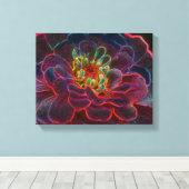 Zinnia Fantasy Abstract Flower Art Canvas Afdruk (Insitu (Houten vloer))